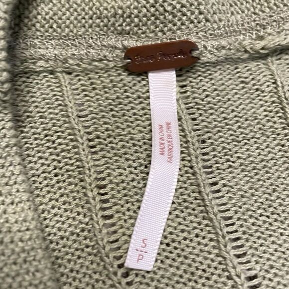 FREE PEOPLE Ribby Rib Cardigan Sweater Green Size Small - Picture 11 of 12